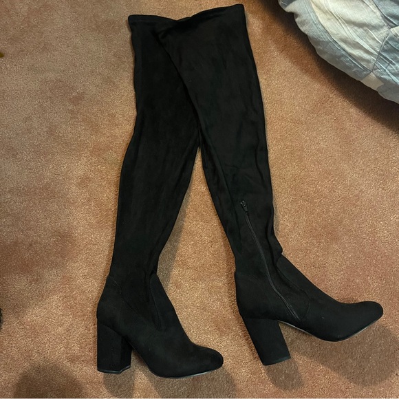 Suede Thigh High Boots - Picture 1 of 3